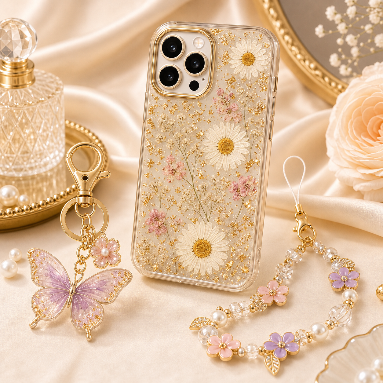 Resin Bloom Bundle with floral casing and matching charms